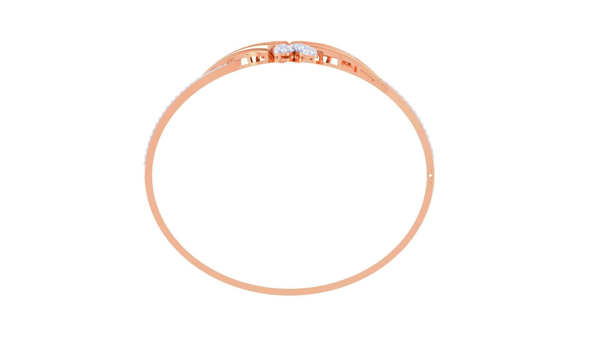 Flower Women Light wt Diamond Bracelet 3dm renders 3D print model_11