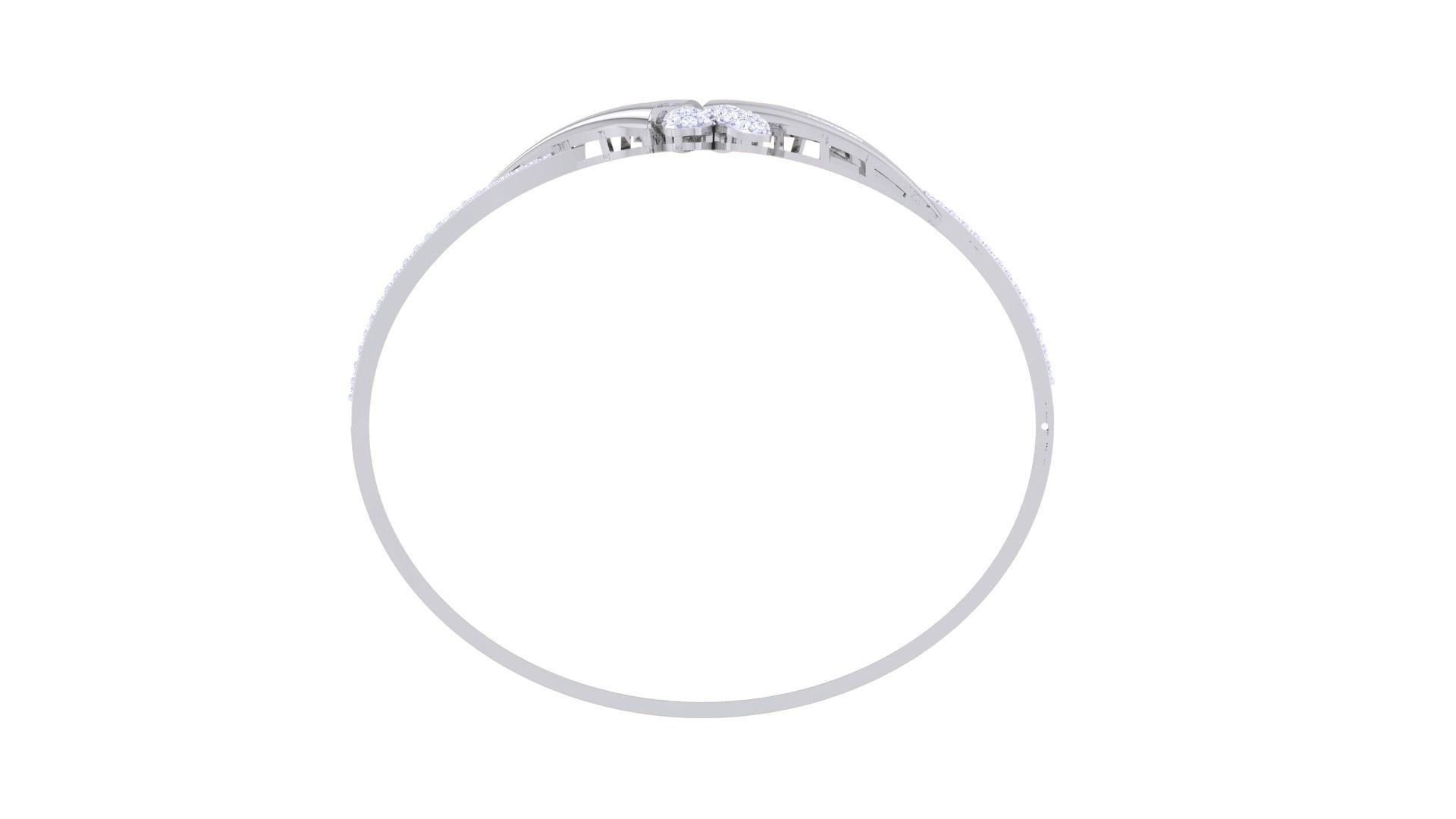 Flower Women Light wt Diamond Bracelet 3dm renders 3D print model_10