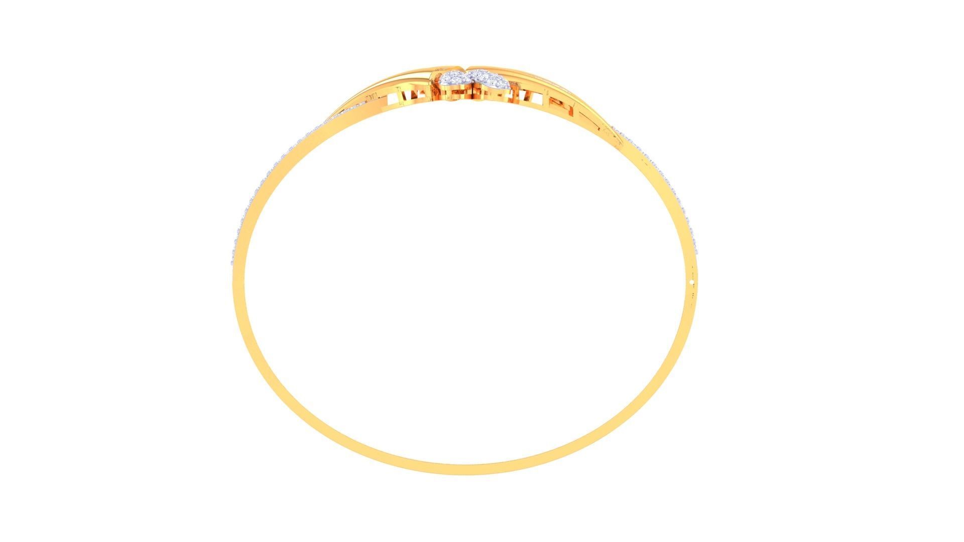 Flower Women Light wt Diamond Bracelet 3dm renders 3D print model_9