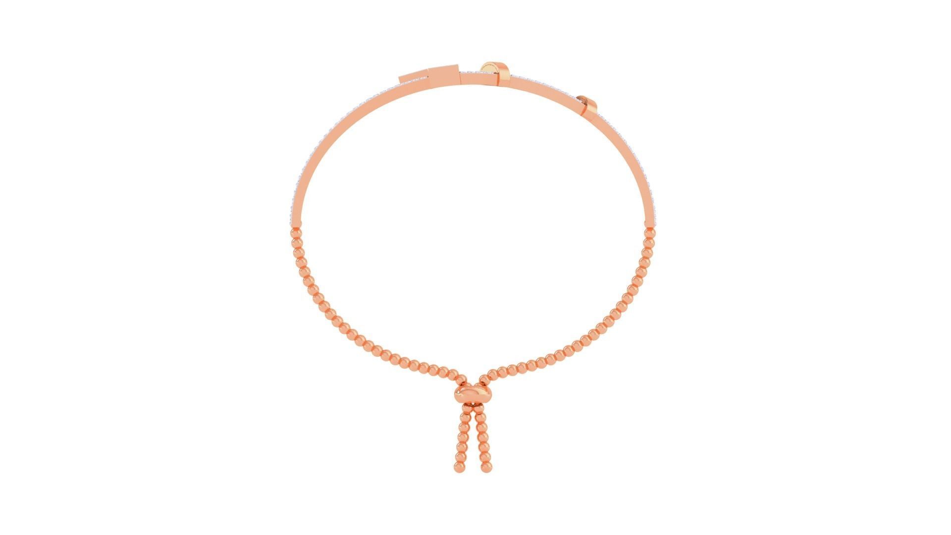 Thin Wire Women Light wt Diamond Bracelet 3dm renders 3D print model_11