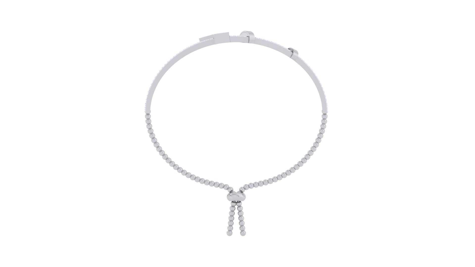 Thin Wire Women Light wt Diamond Bracelet 3dm renders 3D print model_10