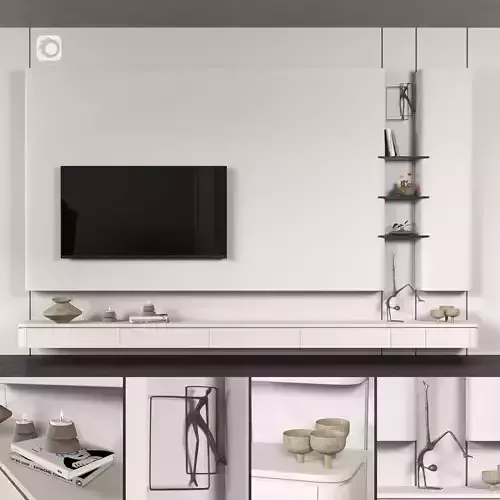 TV Wall 01 3D model