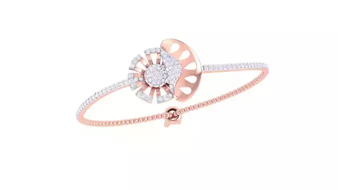 Flower Women Light wt Diamond Bracelet 3dm renders 3D print model