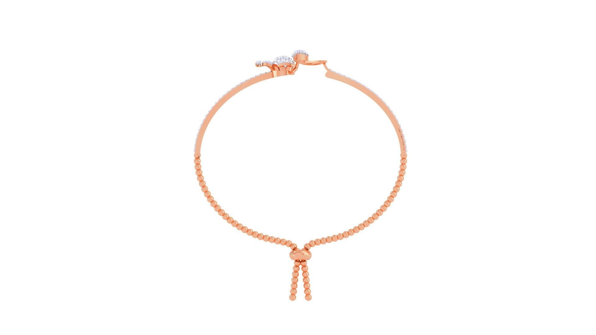 Flower Women Light wt Diamond Bracelet 3dm renders 3D print model_11