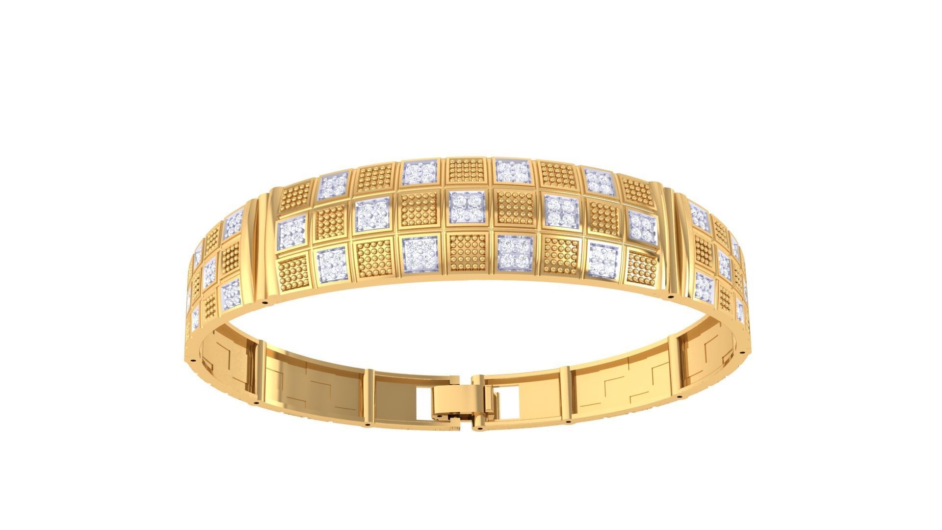 Solid Diamond Women Bracelets 3dm renders  3D print model_6