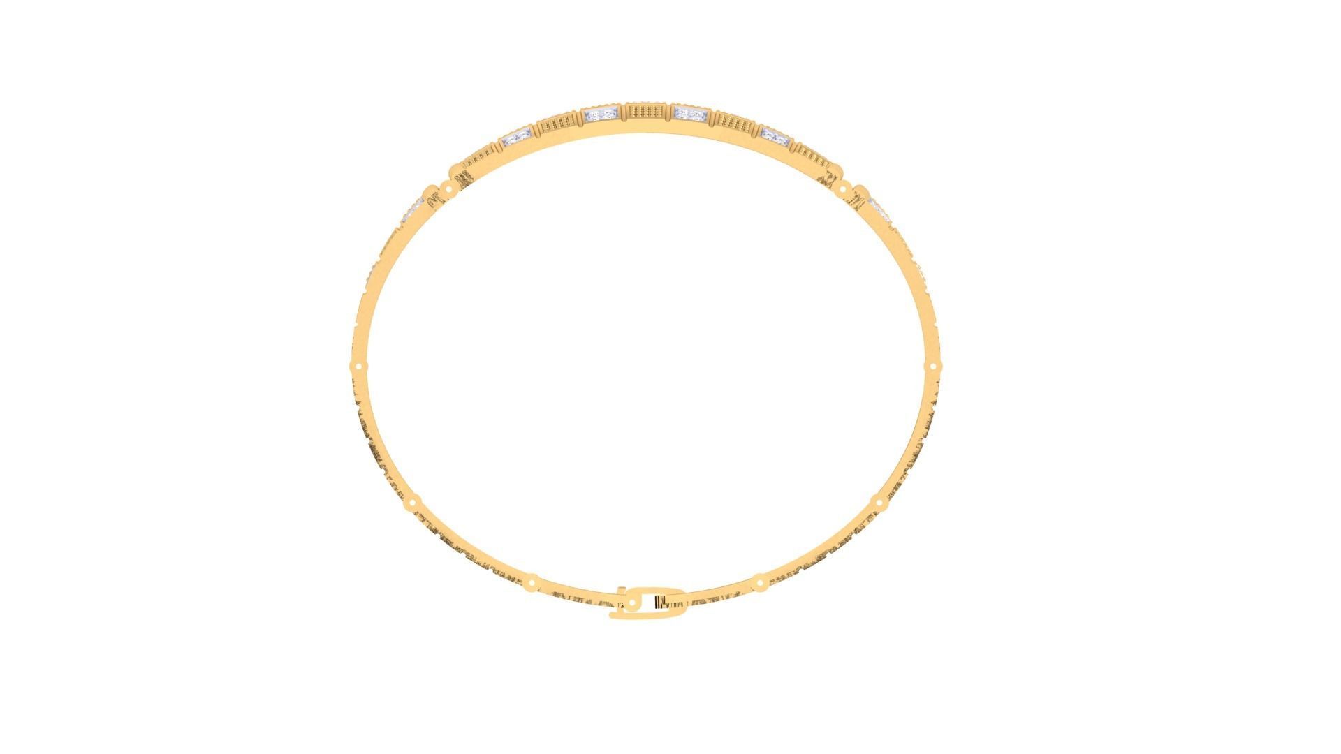 Solid Diamond Women Bracelets 3dm renders  3D print model_9