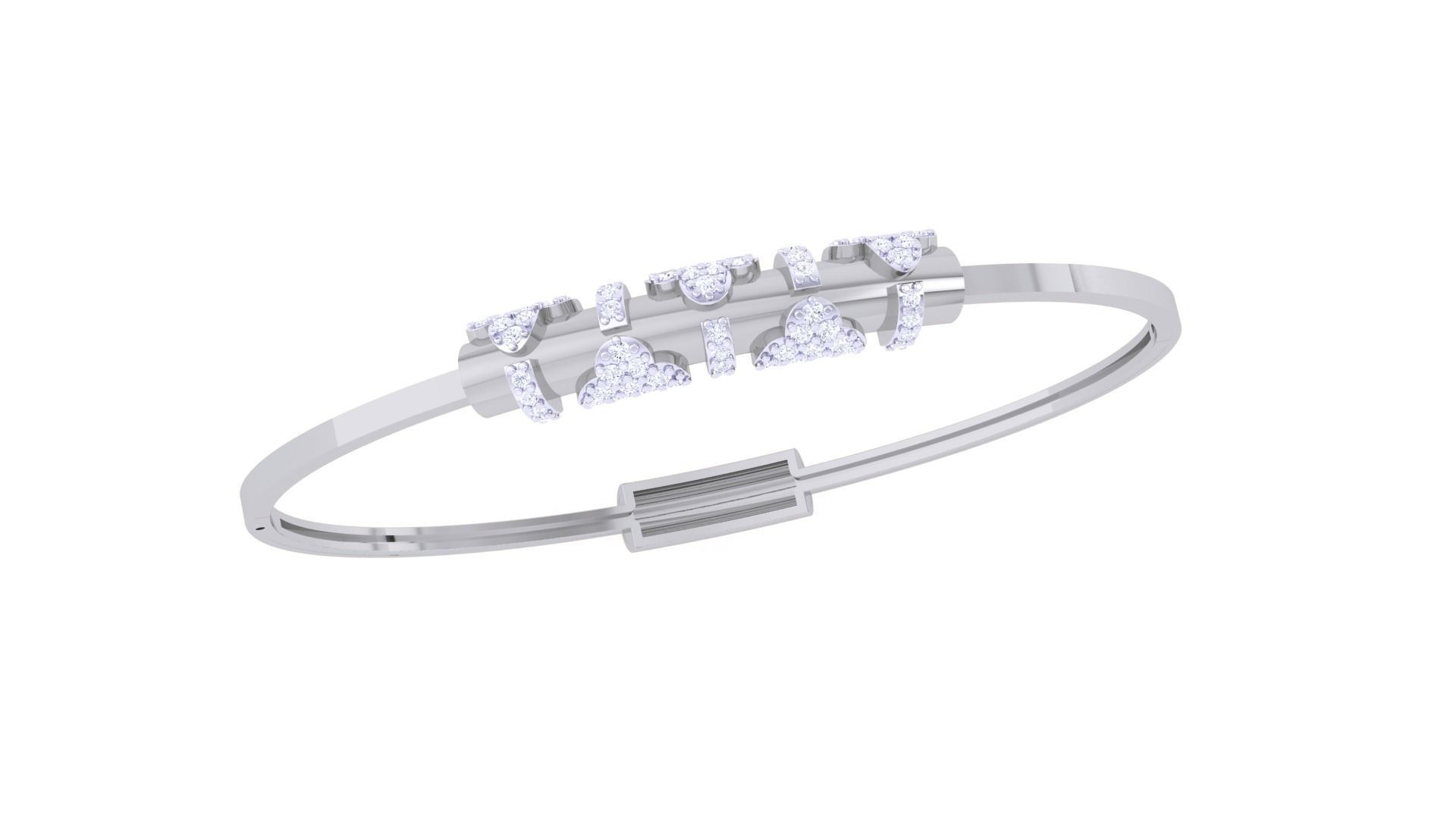 Women Light wt Diamond Bracelet 3dm renders 3D print model_4