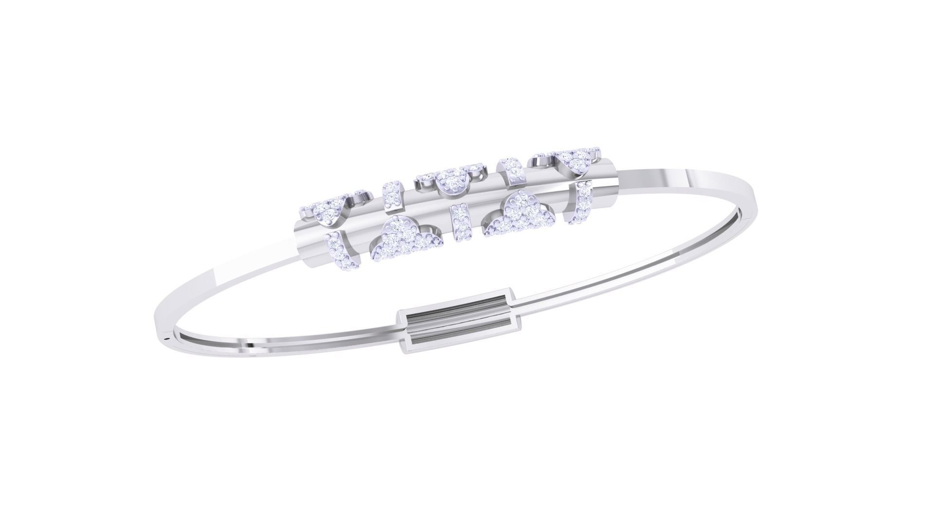 Women Light wt Diamond Bracelet 3dm renders 3D print model_1