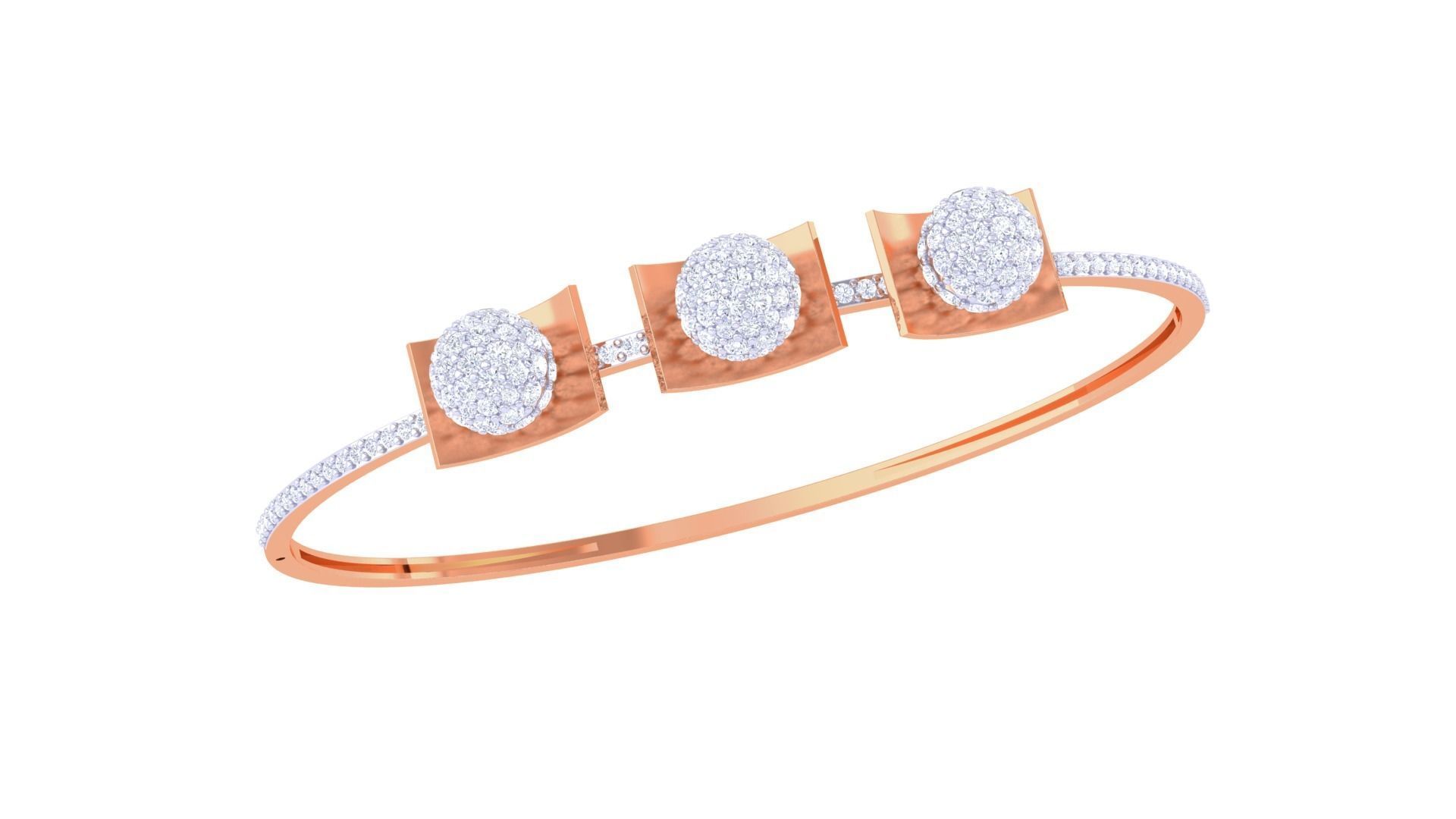 Women Light wt Diamond Bracelet 3dm renders 3D print model_5