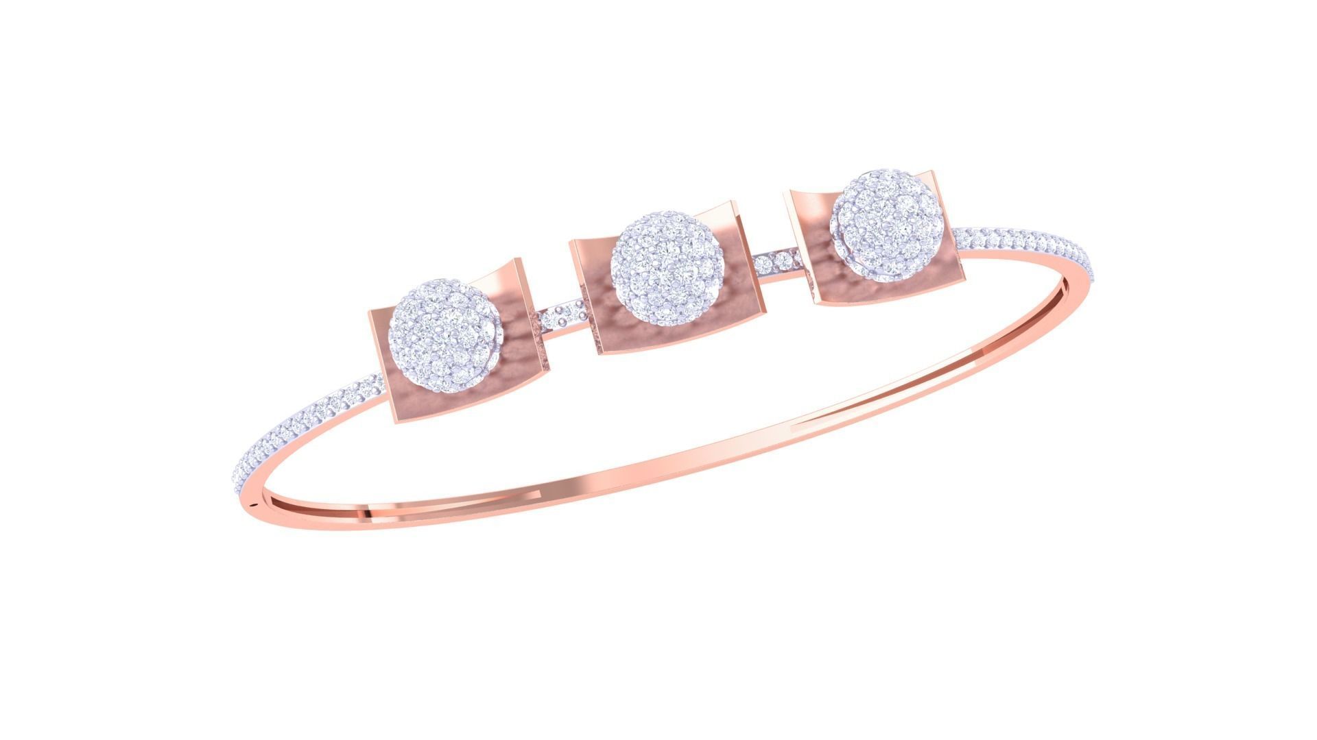 Women Light wt Diamond Bracelet 3dm renders 3D print model_3