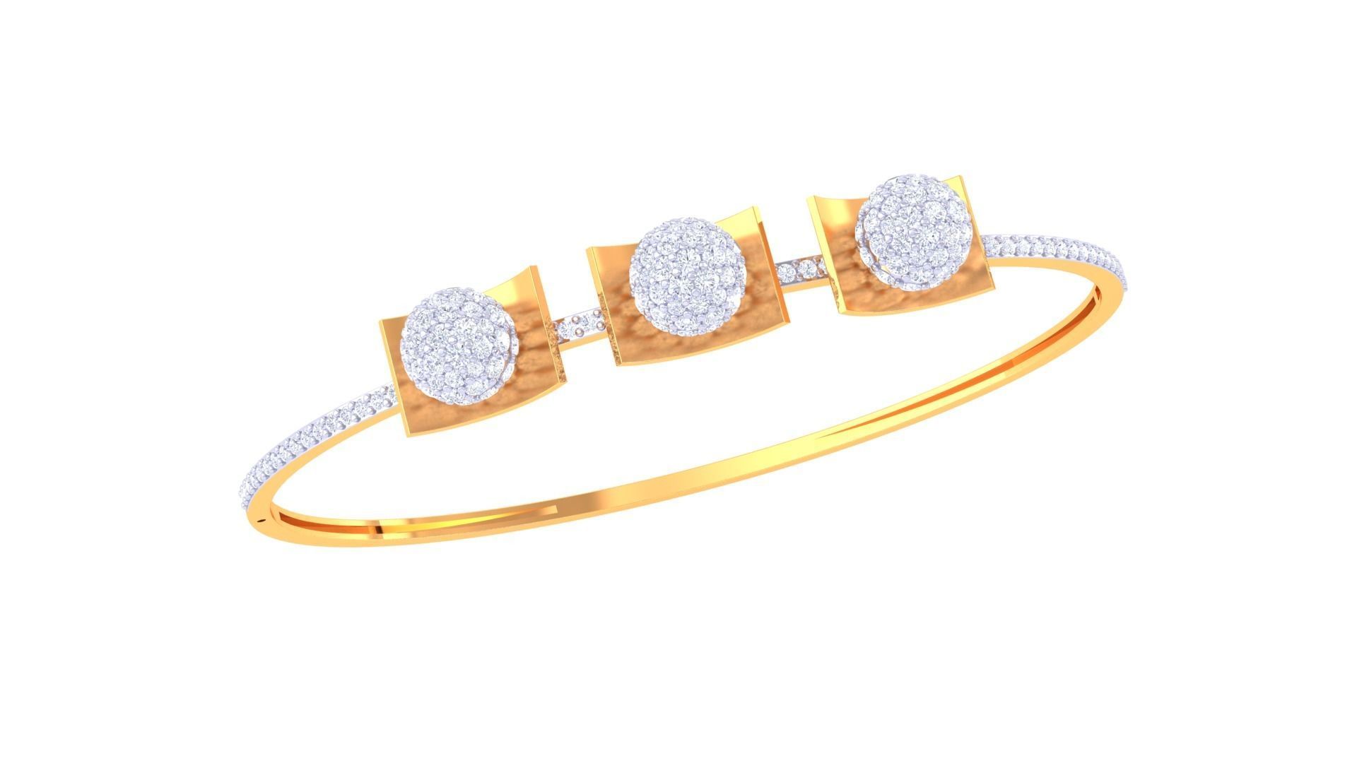 Women Light wt Diamond Bracelet 3dm renders 3D print model_2