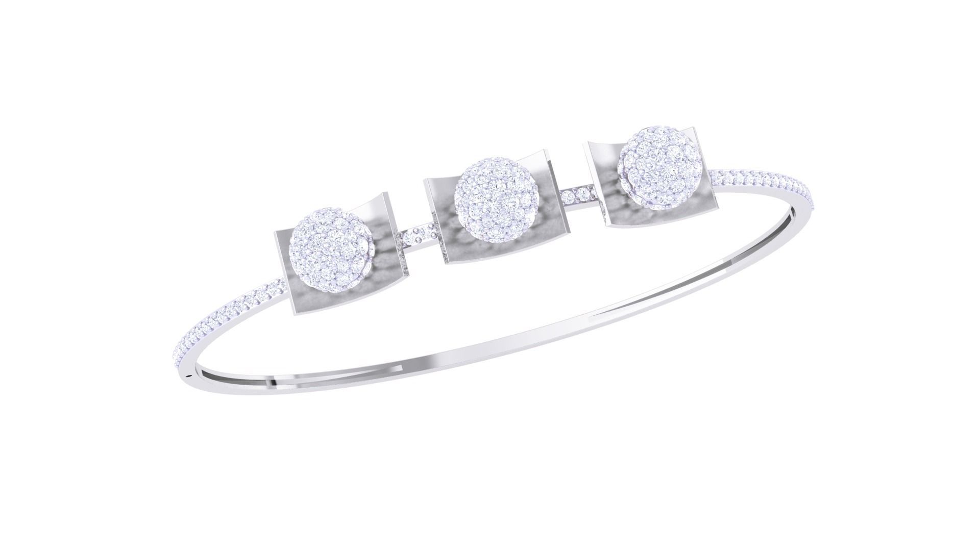 Women Light wt Diamond Bracelet 3dm renders 3D print model_1