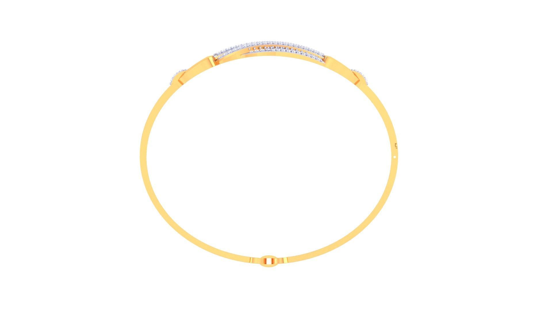 Ribbon Solid Diamond Women Bracelets 3dm renders  3D print model_9