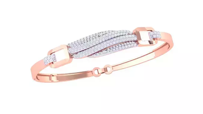 Ribbon Solid Diamond Women Bracelets 3dm renders  3D print model