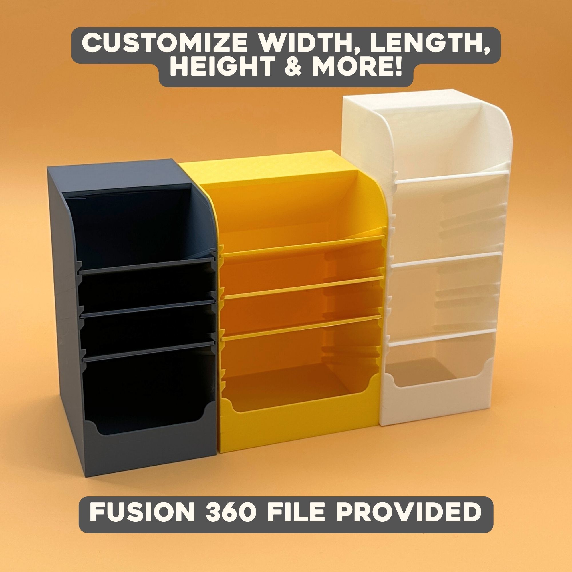3D Printable Parametric Desk Storage Shelves 3D model 3D printable
