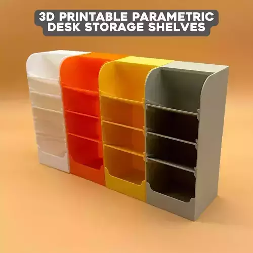 3D Printable Parametric Desk Storage Shelves 3D print model