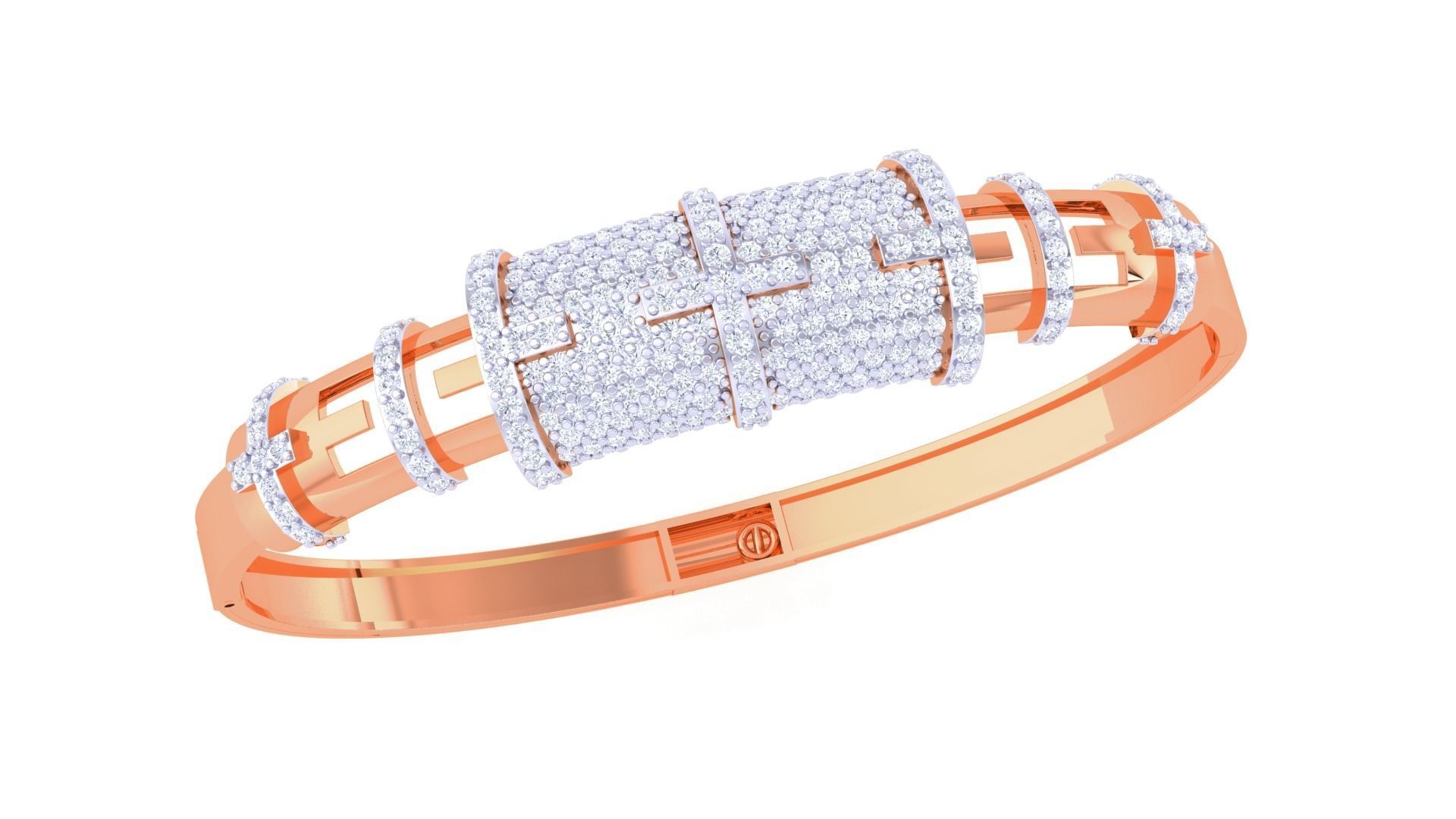 Solid Diamond Women Bracelets 3dm renders  3D print model_5