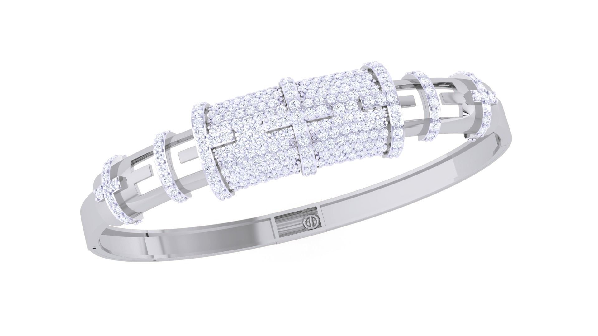 Solid Diamond Women Bracelets 3dm renders  3D print model_4