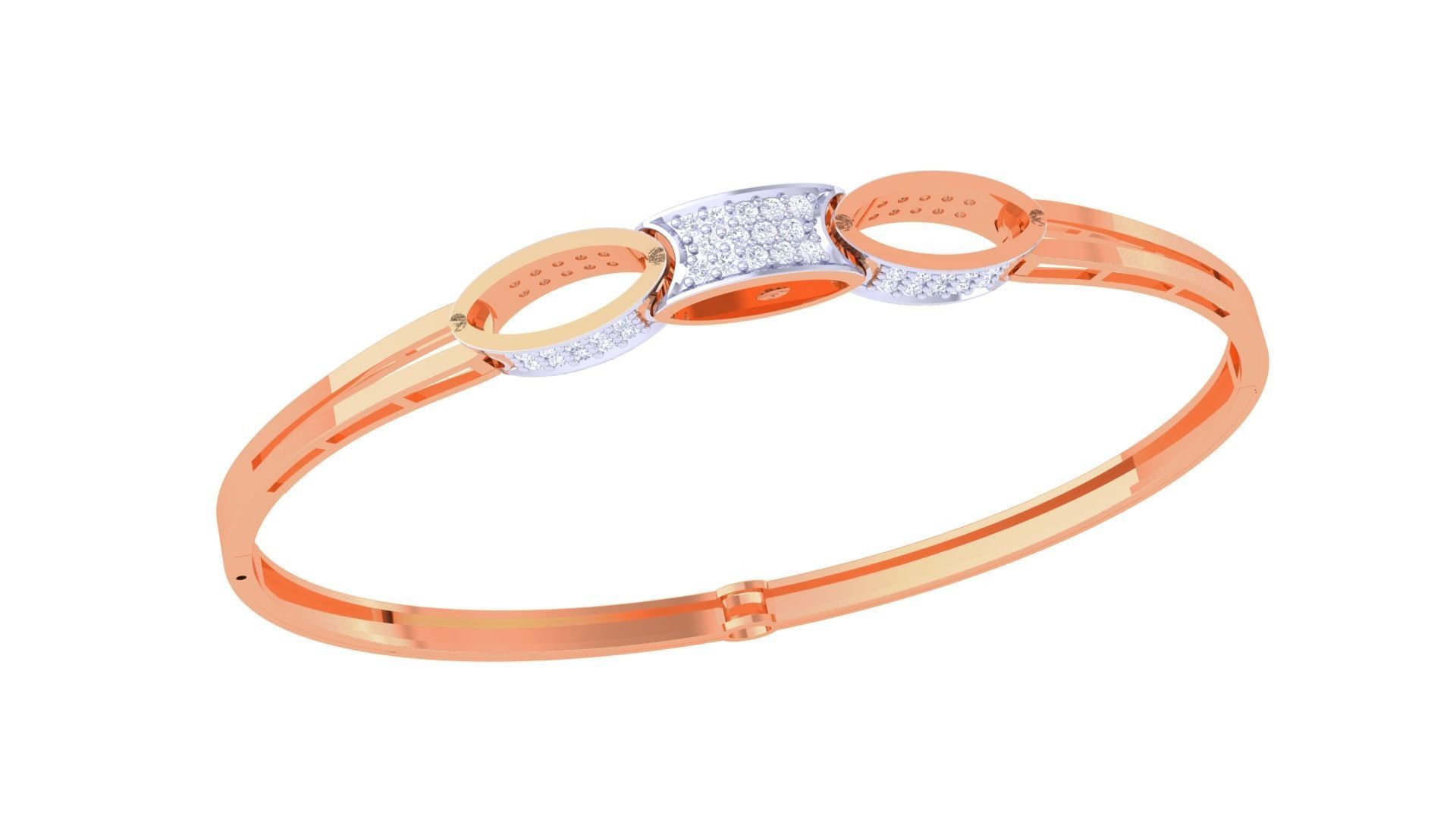 Lock Women Light wt Diamond Bracelet 3dm renders 3D print model_5