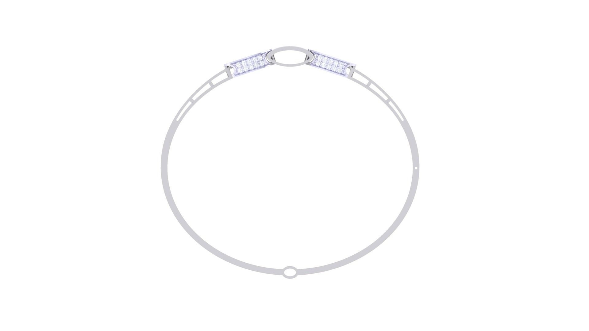 Lock Women Light wt Diamond Bracelet 3dm renders 3D print model_9