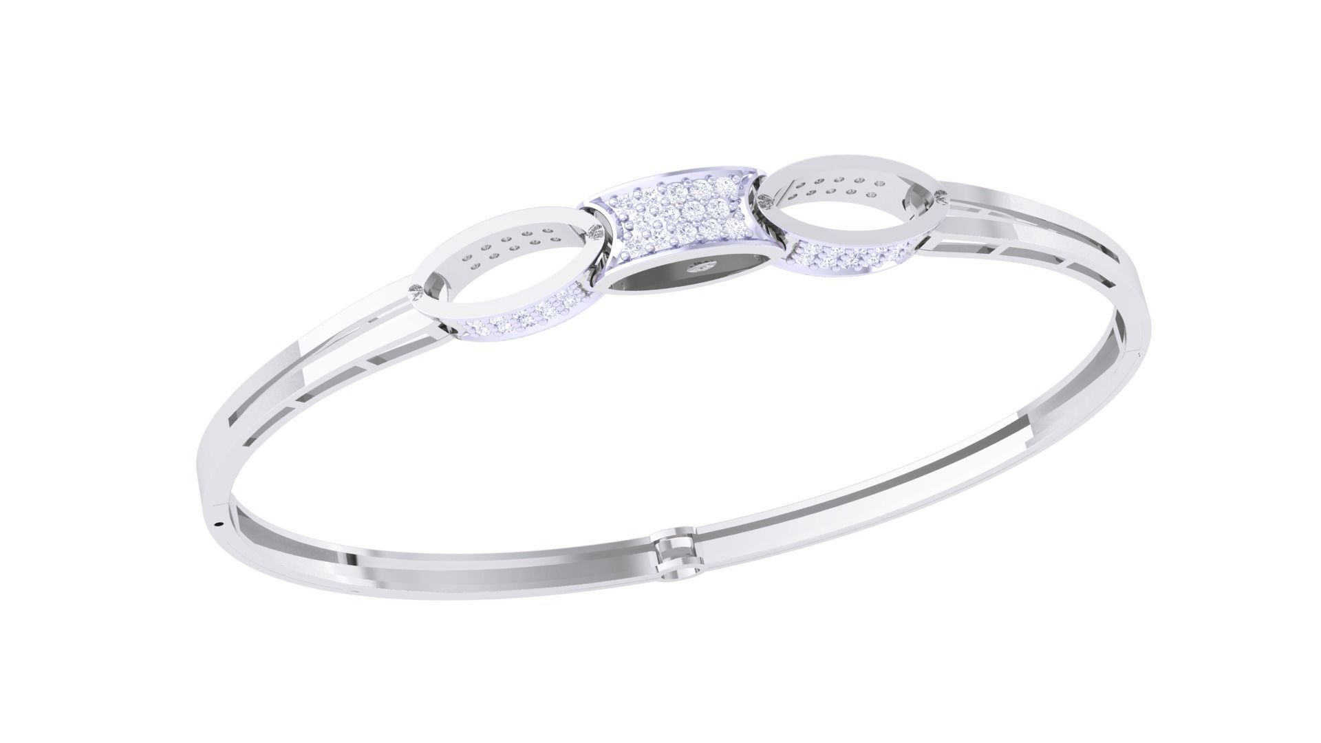 Lock Women Light wt Diamond Bracelet 3dm renders 3D print model_1
