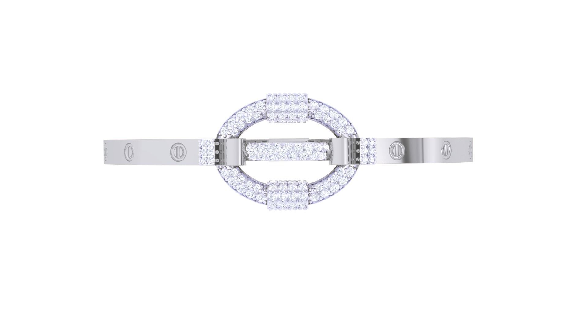 Screw Head Solid Diamond Women Bracelets 3dm renders  3D print model_7