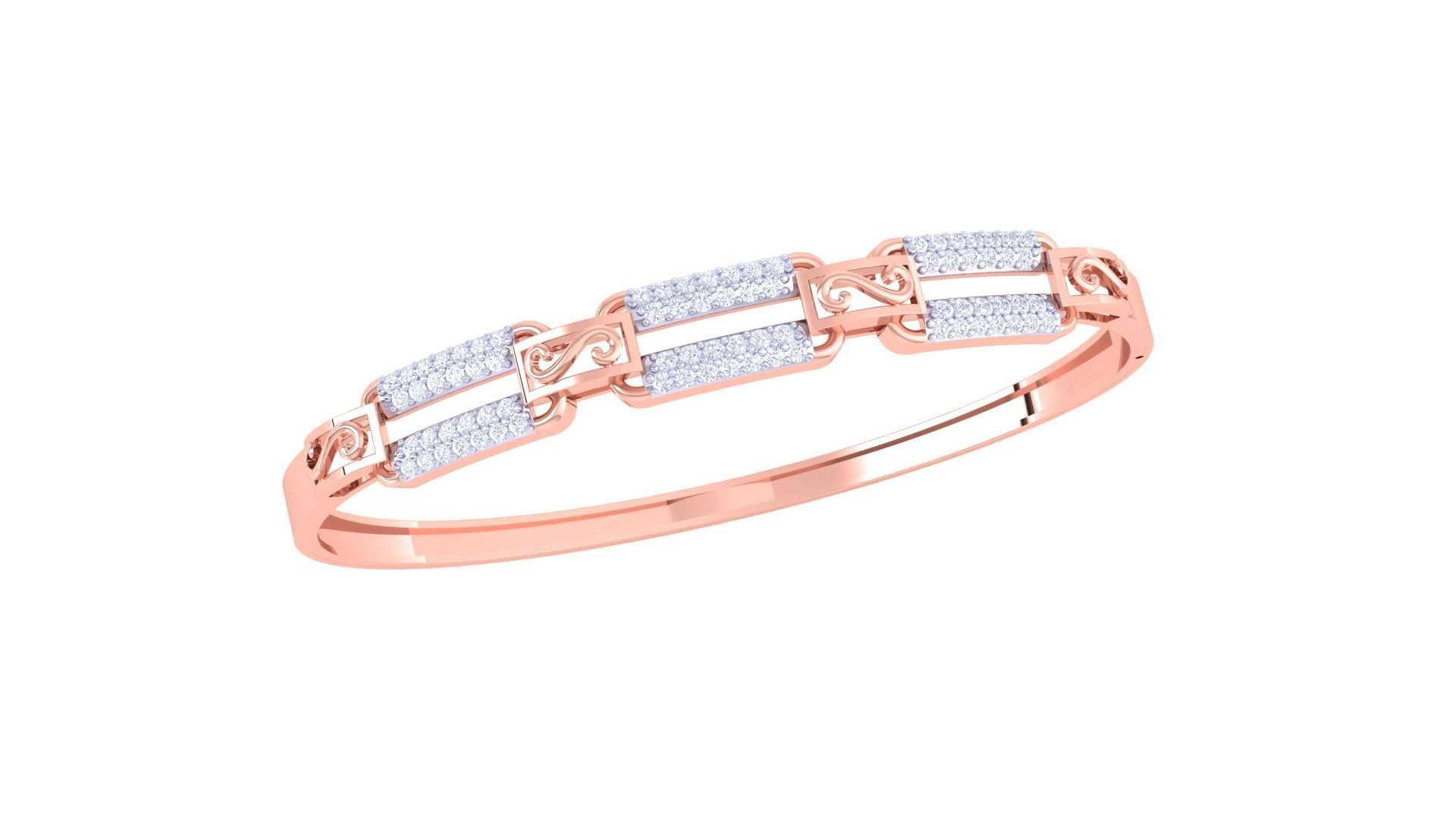 Solid Diamond Women Bracelets 3dm renders  3D print model_3