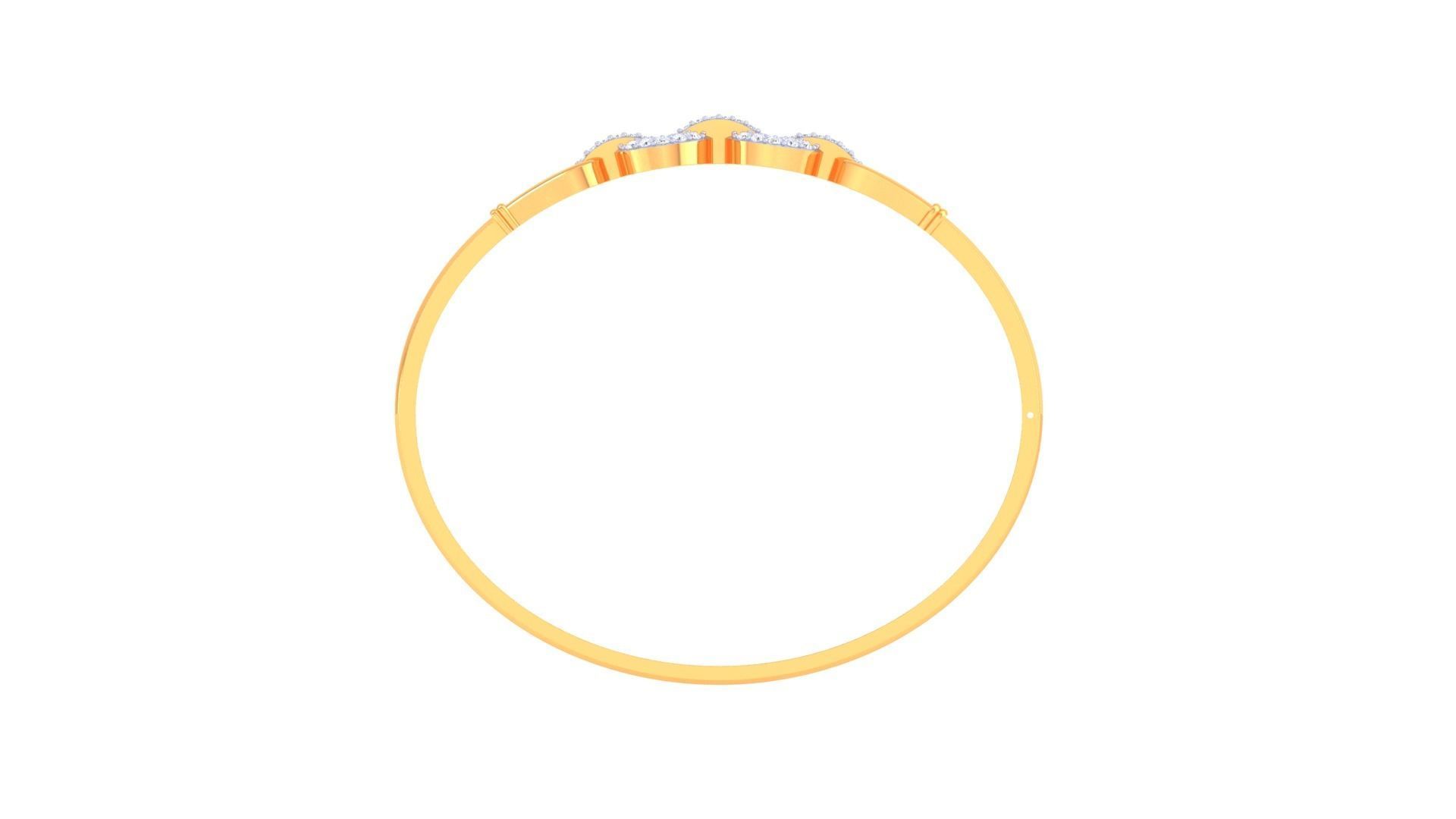 Ribbon Lock Solid Diamond Women Bracelets 3dm renders  3D print model_9