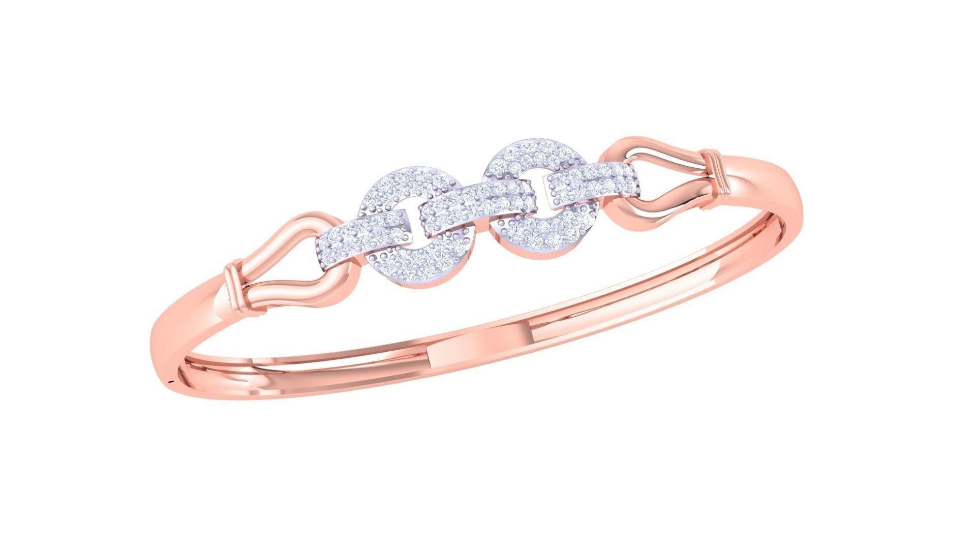 Ribbon Lock Solid Diamond Women Bracelets 3dm renders  3D print model_3