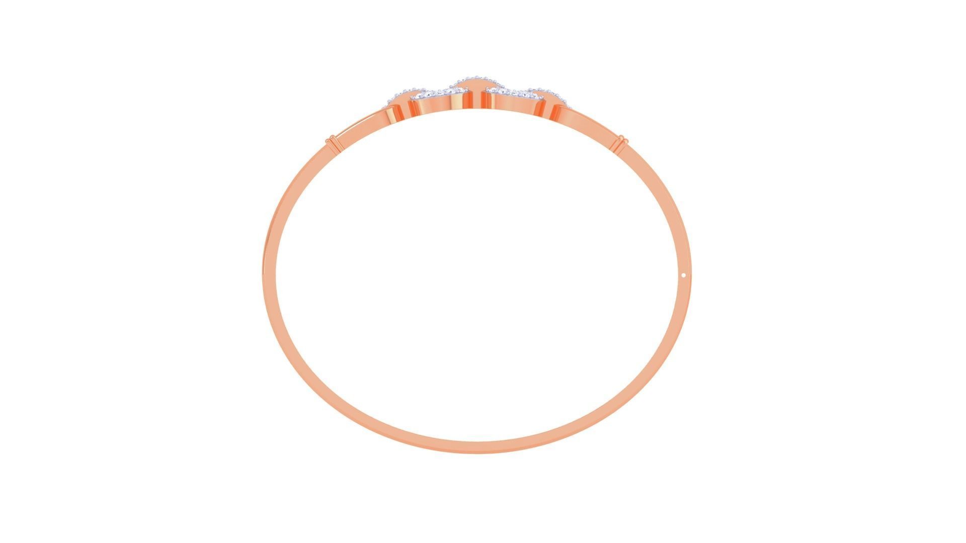 Ribbon Lock Solid Diamond Women Bracelets 3dm renders  3D print model_11