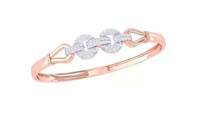 Ribbon Lock Solid Diamond Women Bracelets 3dm renders  3D print model