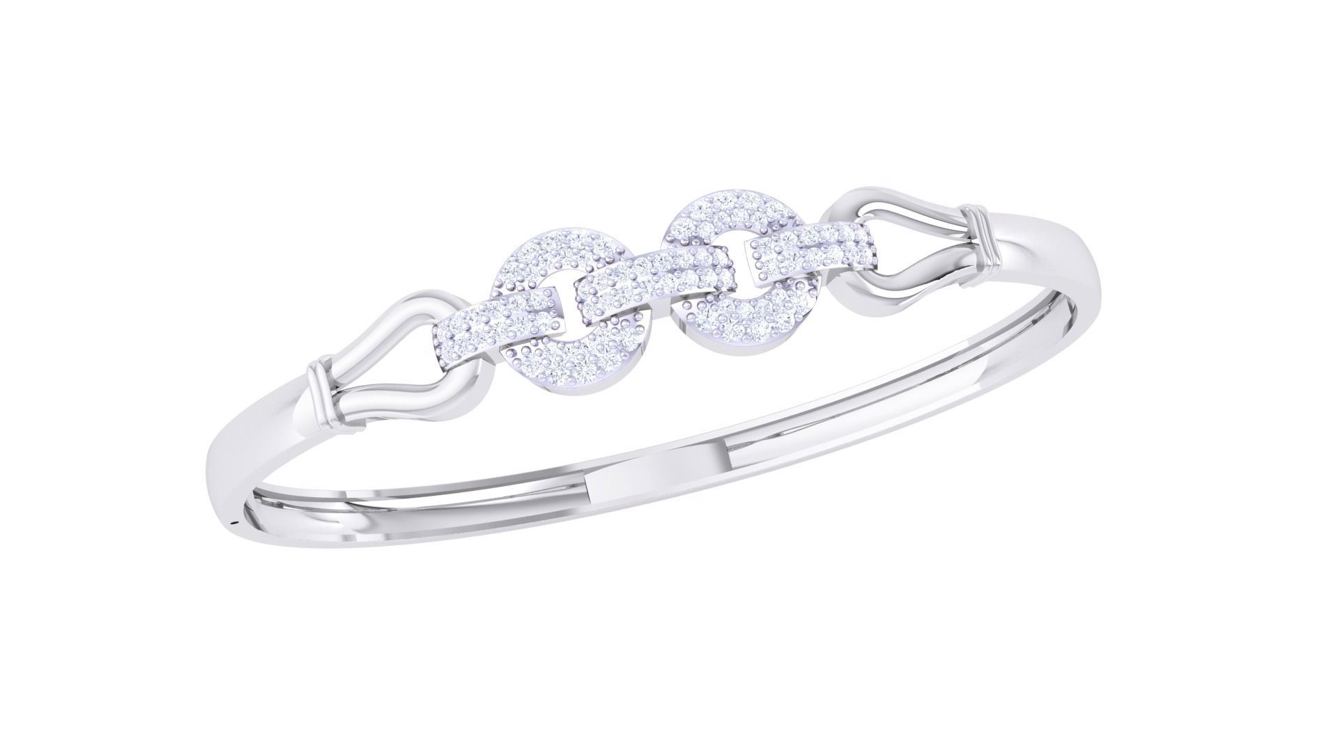 Ribbon Lock Solid Diamond Women Bracelets 3dm renders  3D print model_4