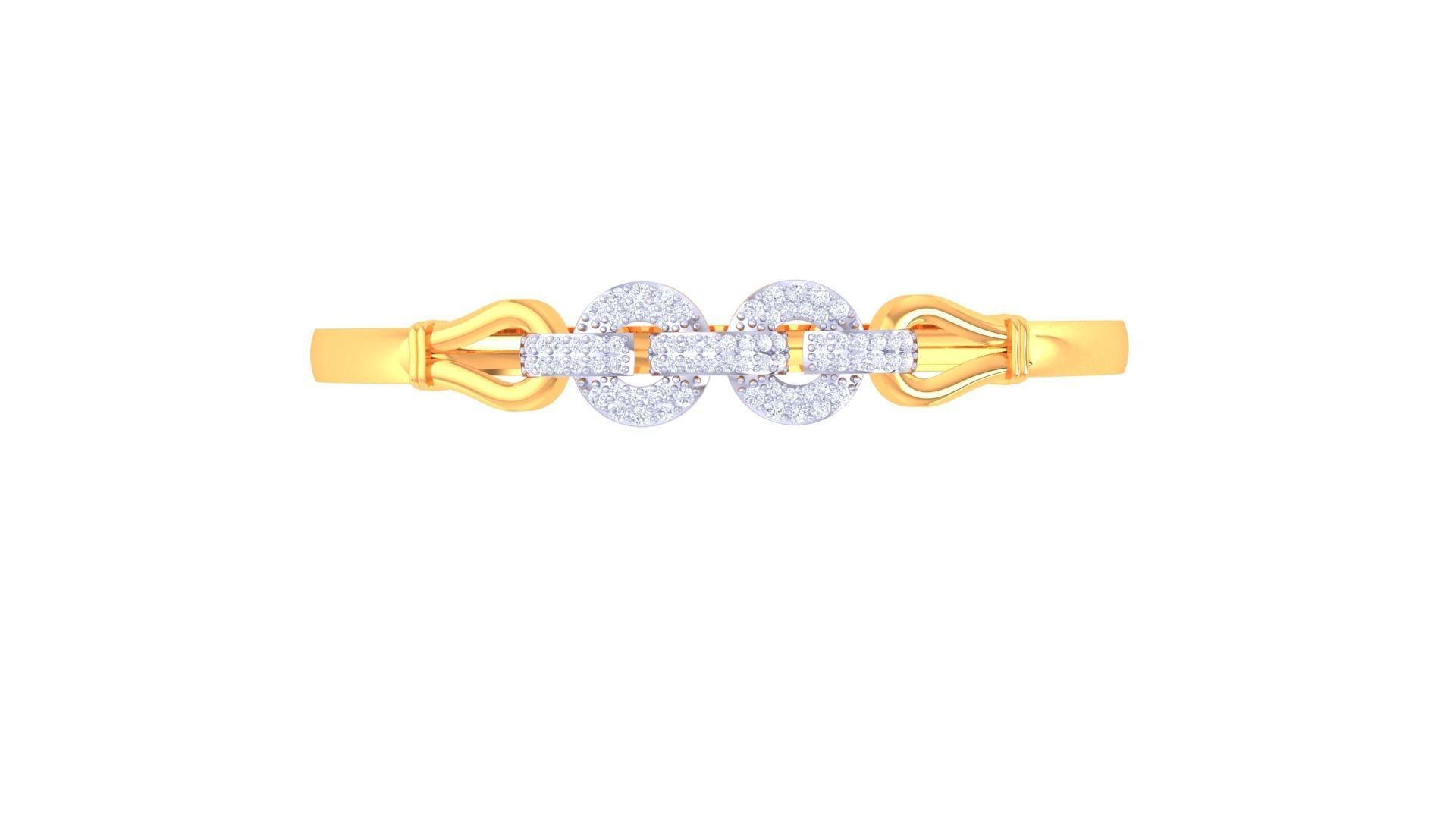 Ribbon Lock Solid Diamond Women Bracelets 3dm renders  3D print model_6