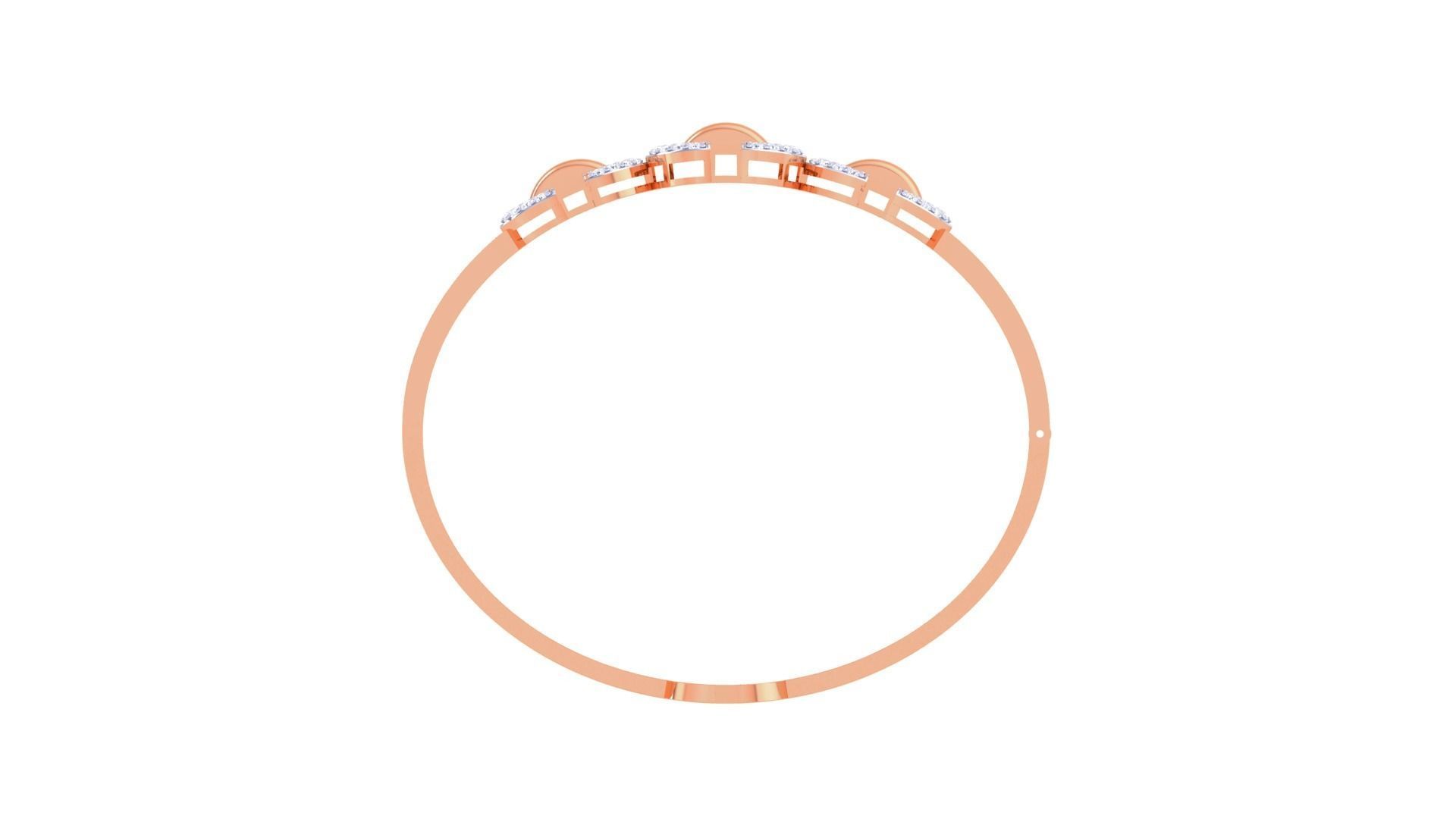 Tri Lock Solid Diamond Women Bracelets 3dm renders  3D print model_11