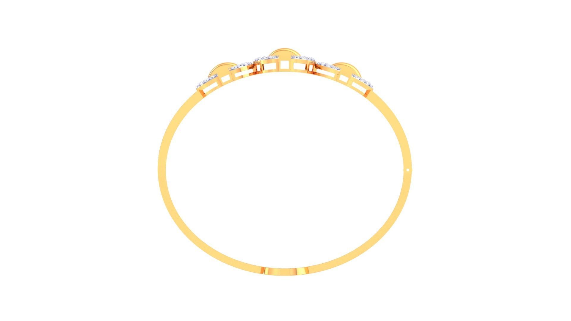 Tri Lock Solid Diamond Women Bracelets 3dm renders  3D print model_9