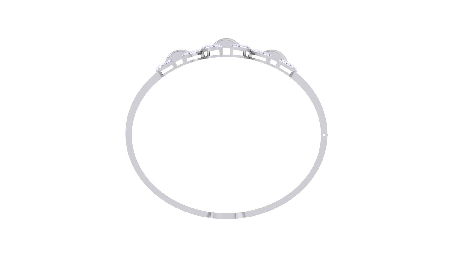 Tri Lock Solid Diamond Women Bracelets 3dm renders  3D print model_10