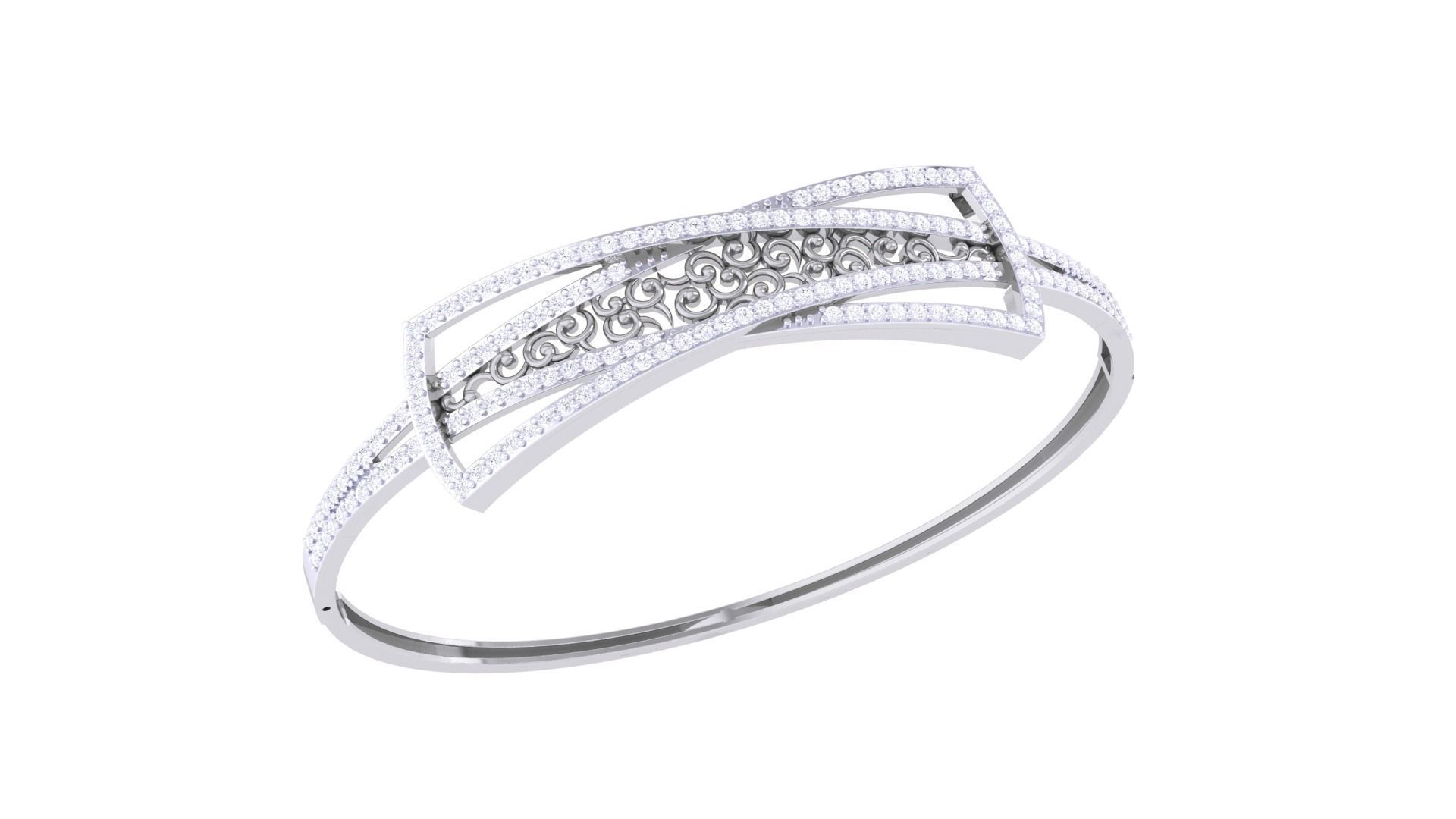 Women Light wt Diamond Bracelet 3dm renders 3D print model_1