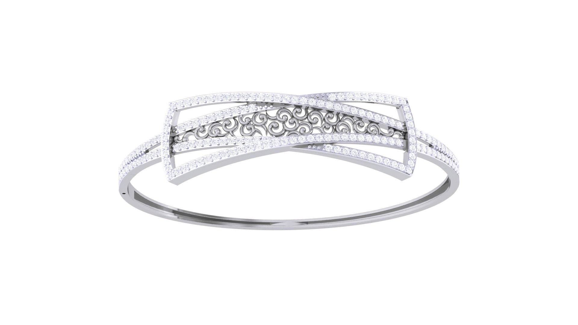 Women Light wt Diamond Bracelet 3dm renders 3D print model_7