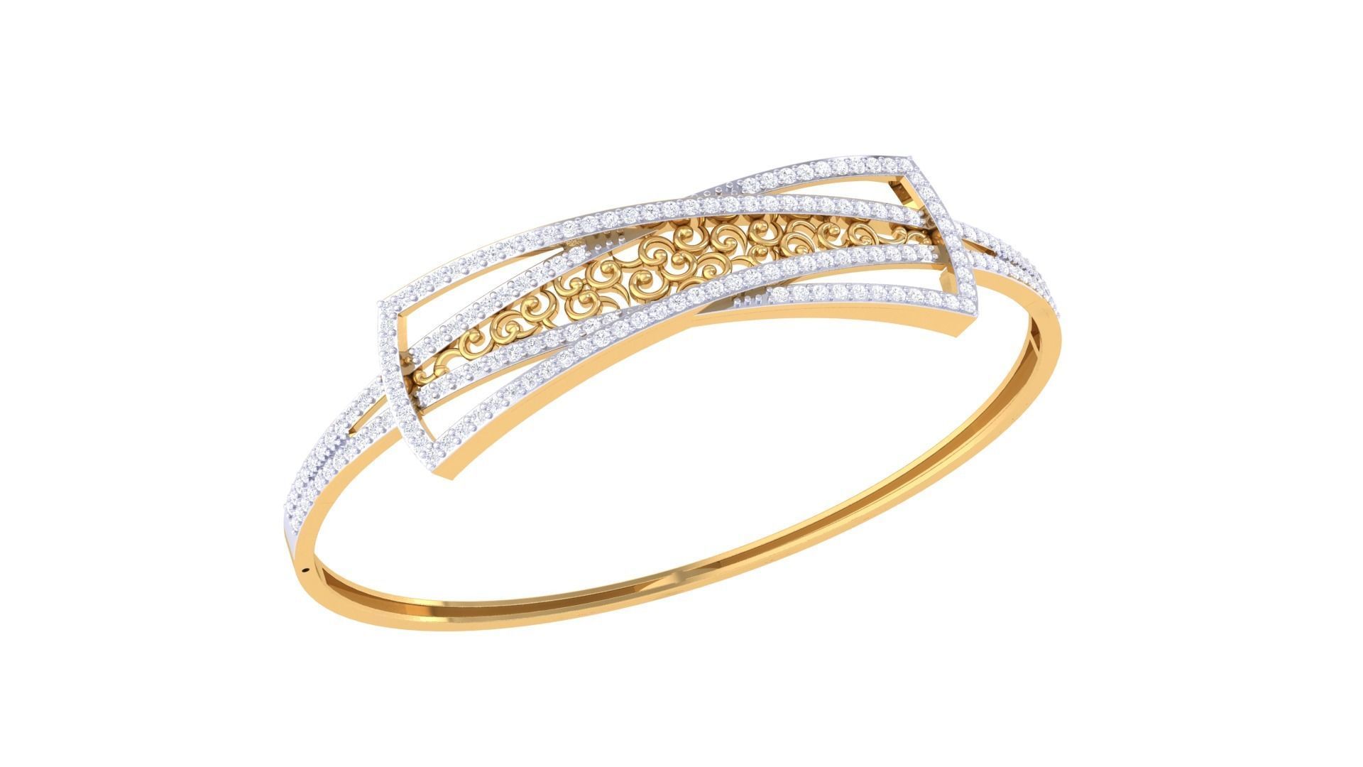 Women Light wt Diamond Bracelet 3dm renders 3D print model_2