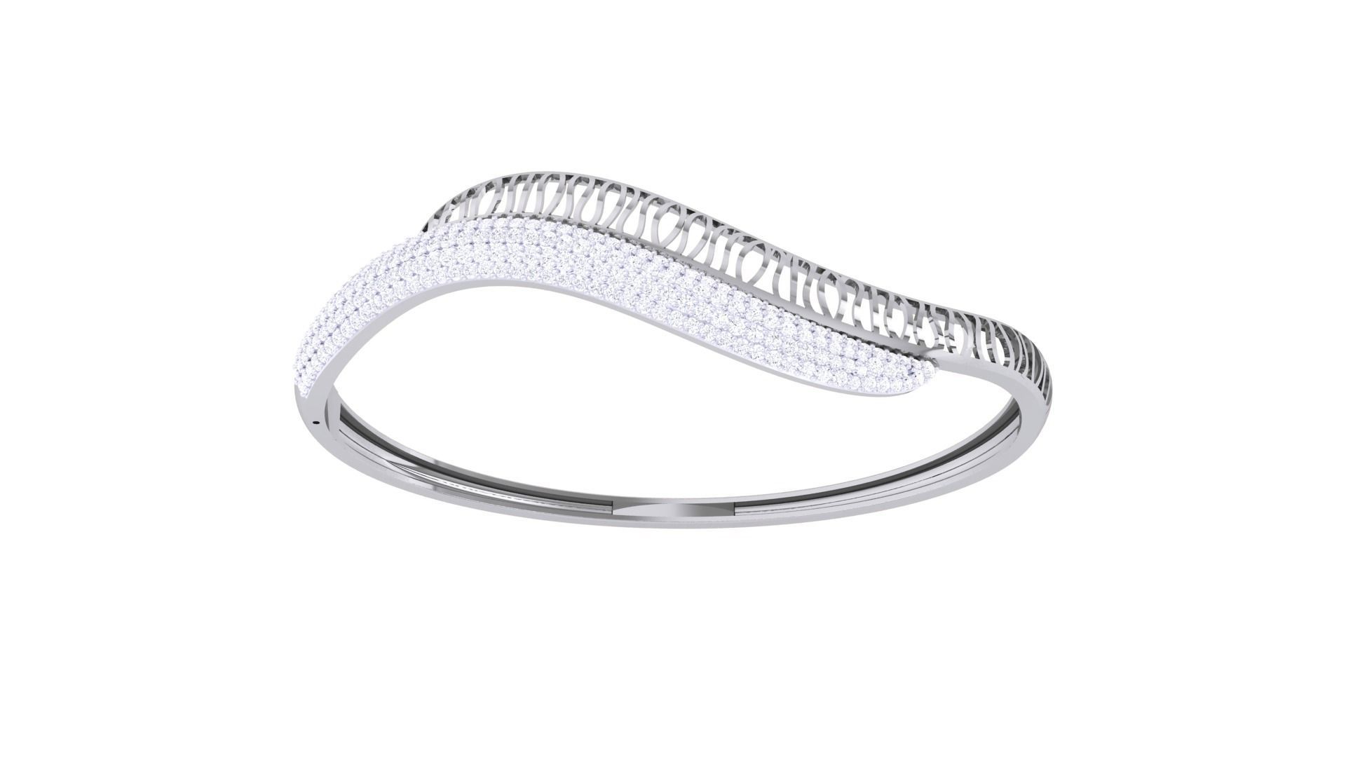 Ultra Vision Mesh Wire Women Light wt Diamond Bracelet 3dm  3D print model_7