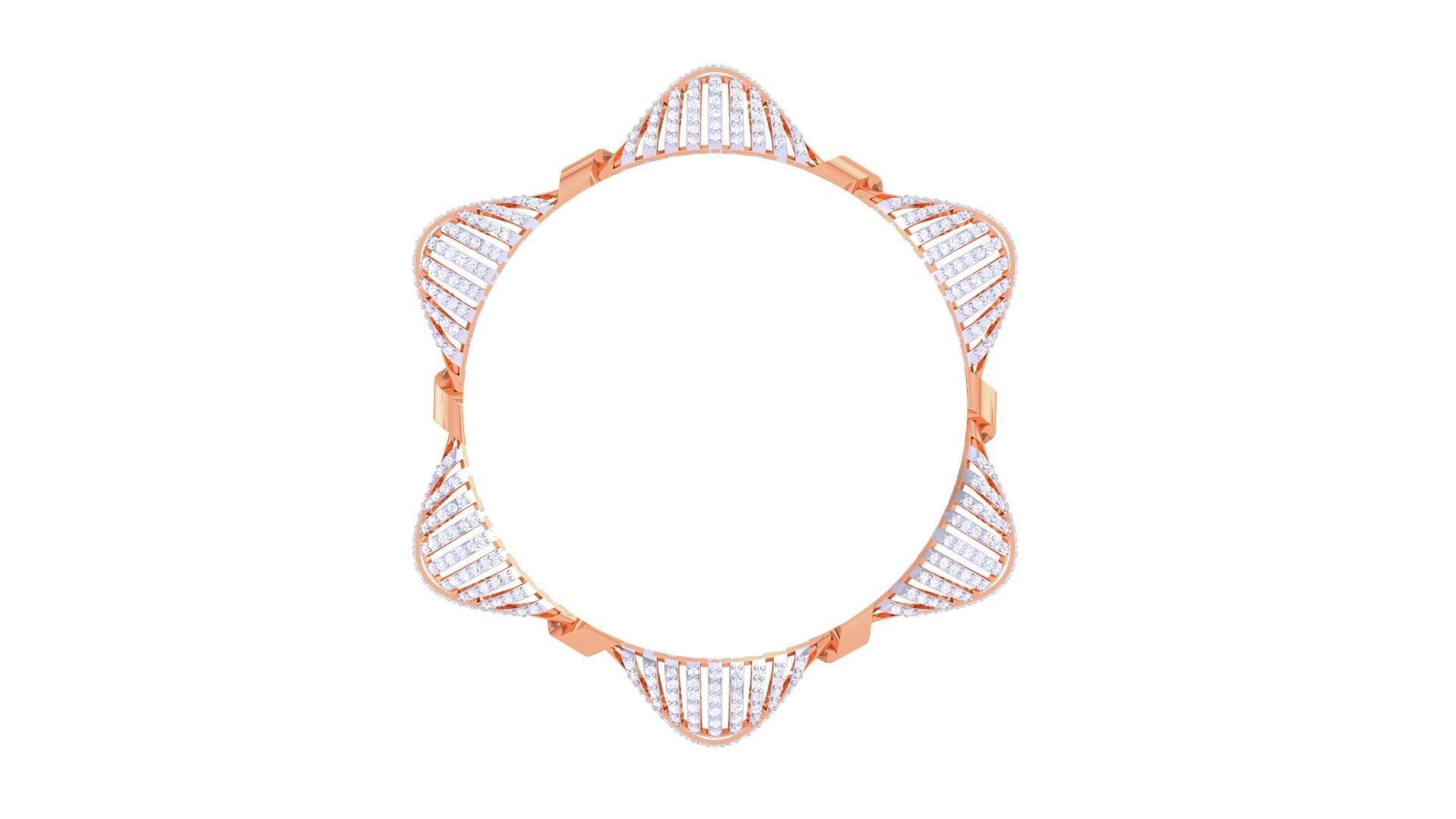 Solid Diamond Women Bracelets 3dm renders  3D print model_11