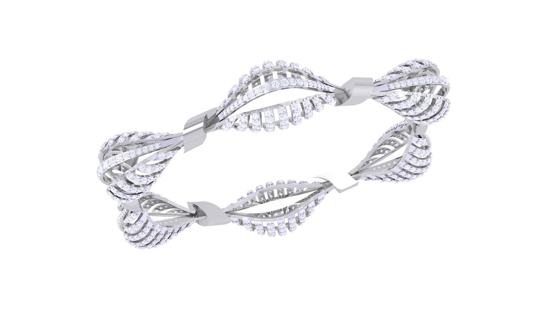 Solid Diamond Women Bracelets 3dm renders  3D print model_4
