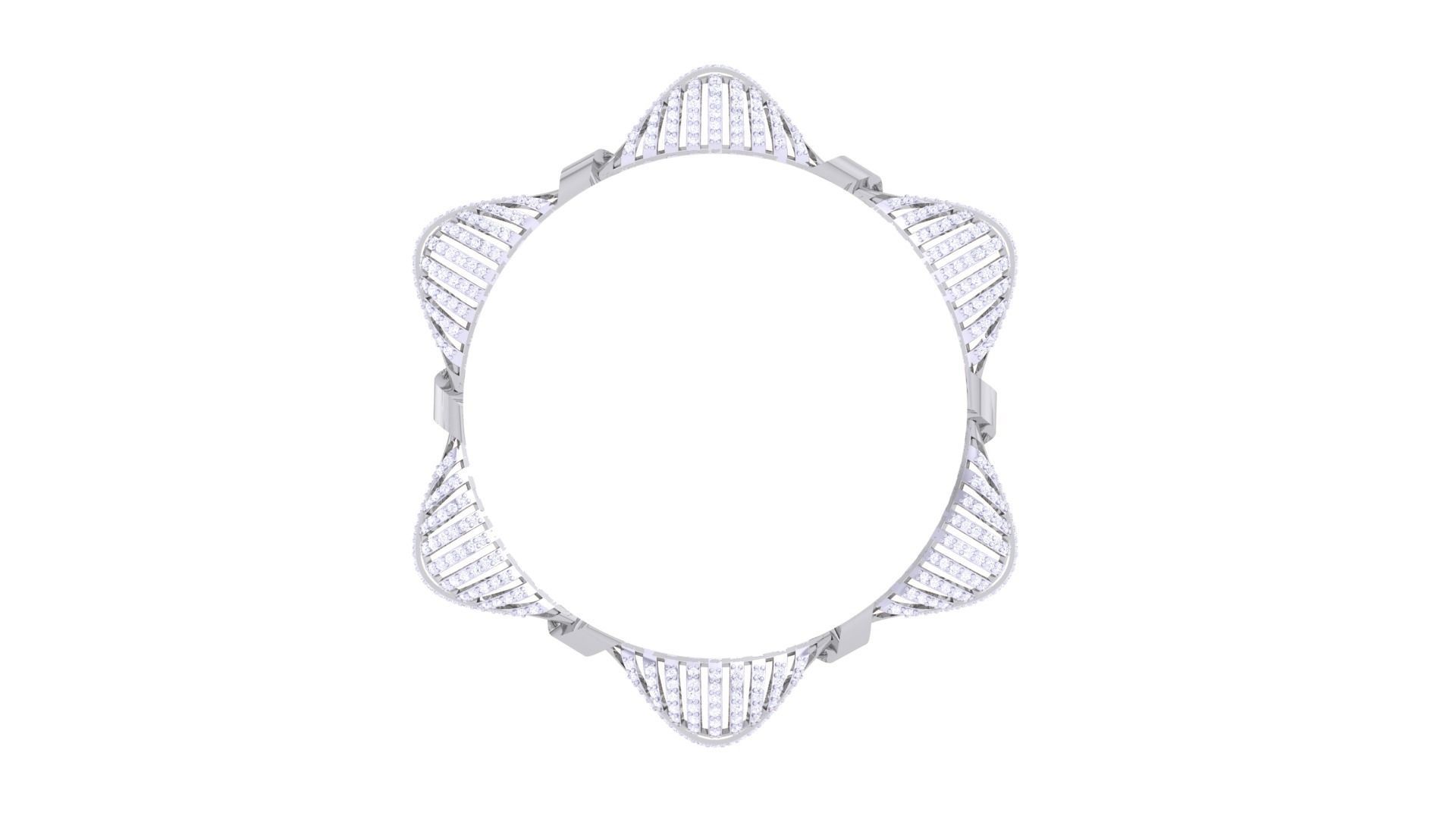 Solid Diamond Women Bracelets 3dm renders  3D print model_9