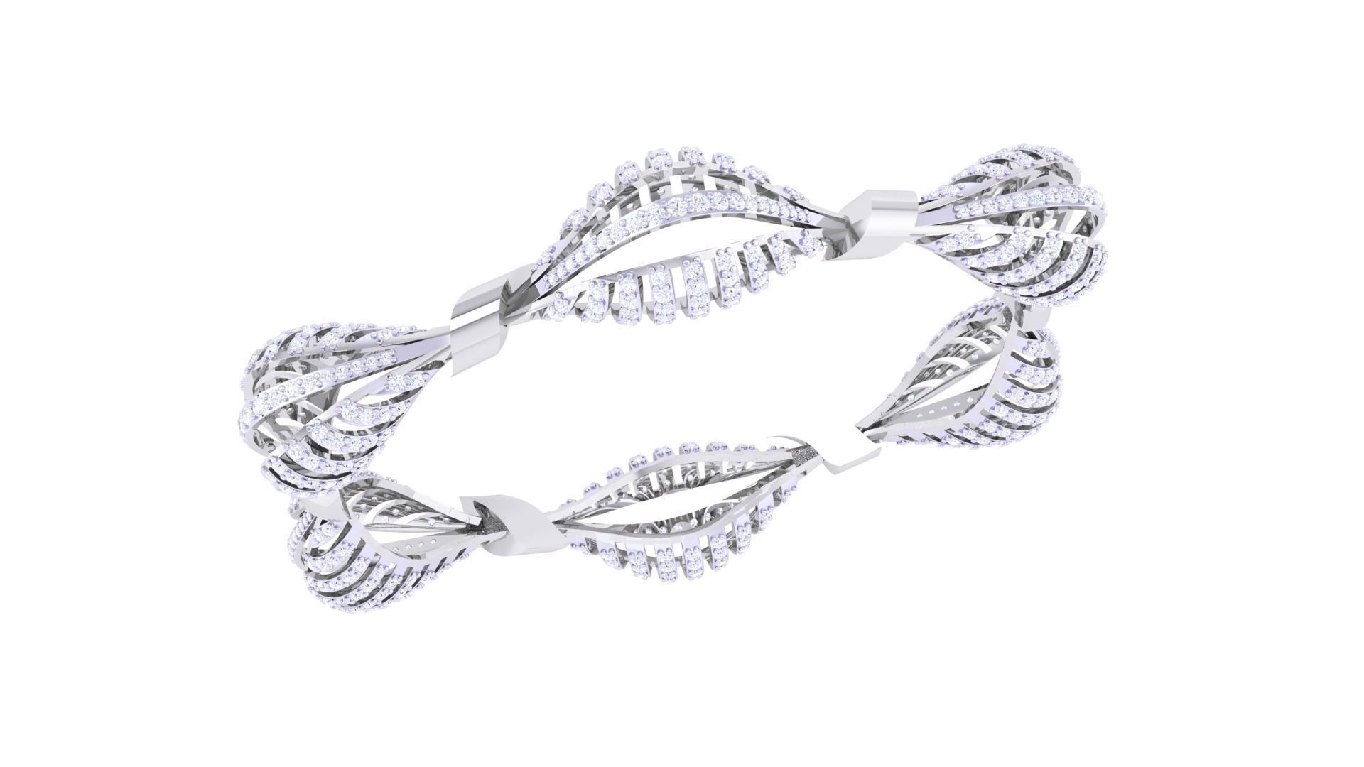 Solid Diamond Women Bracelets 3dm renders  3D print model_1
