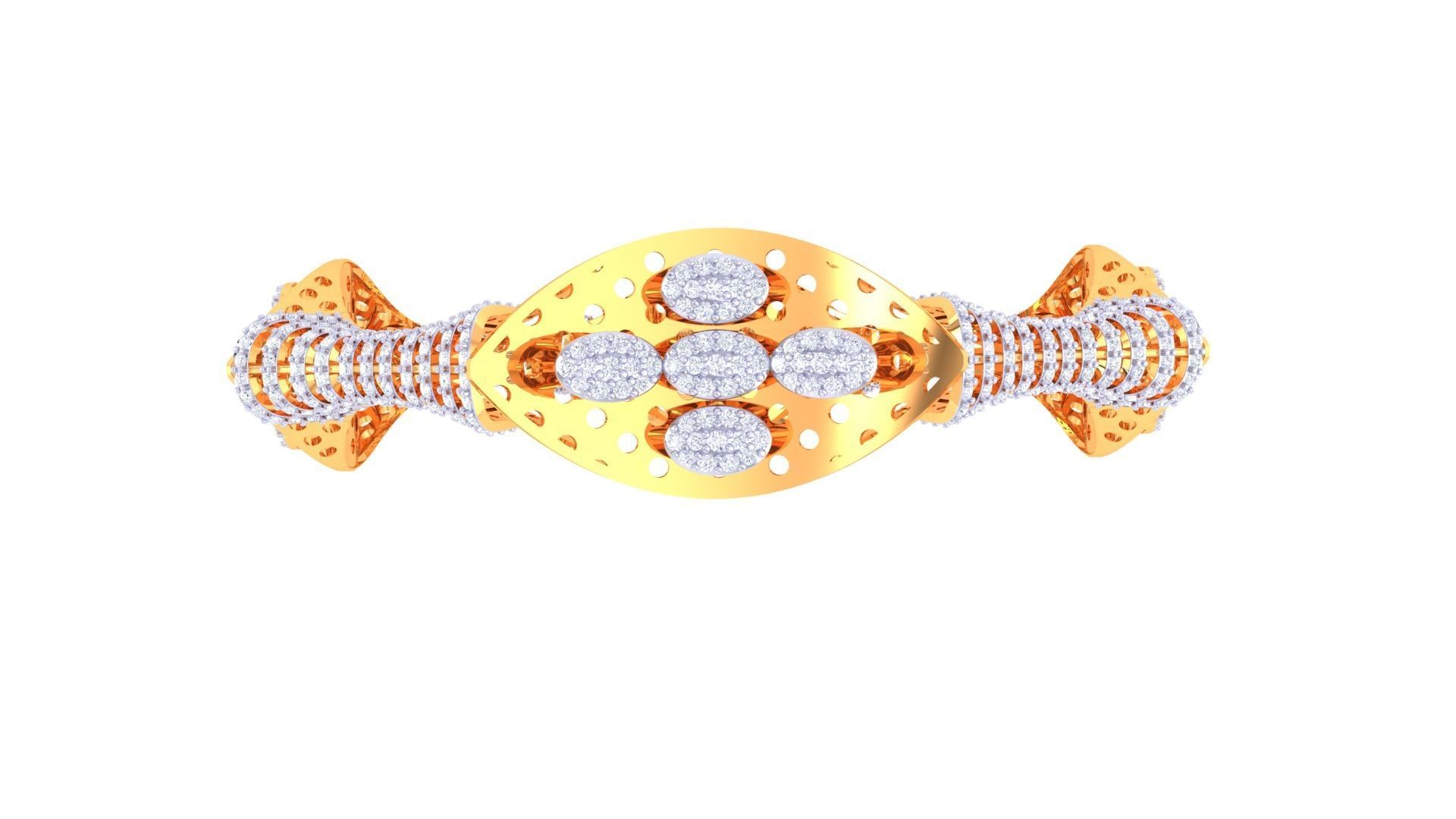 Solid Diamond Women Bracelets 3dm renders  3D print model_6