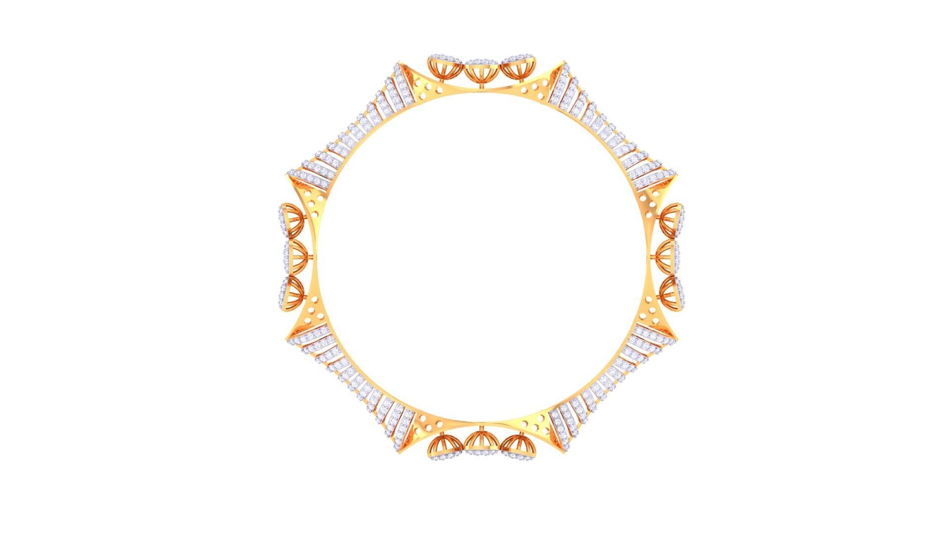 Solid Diamond Women Bracelets 3dm renders  3D print model_9