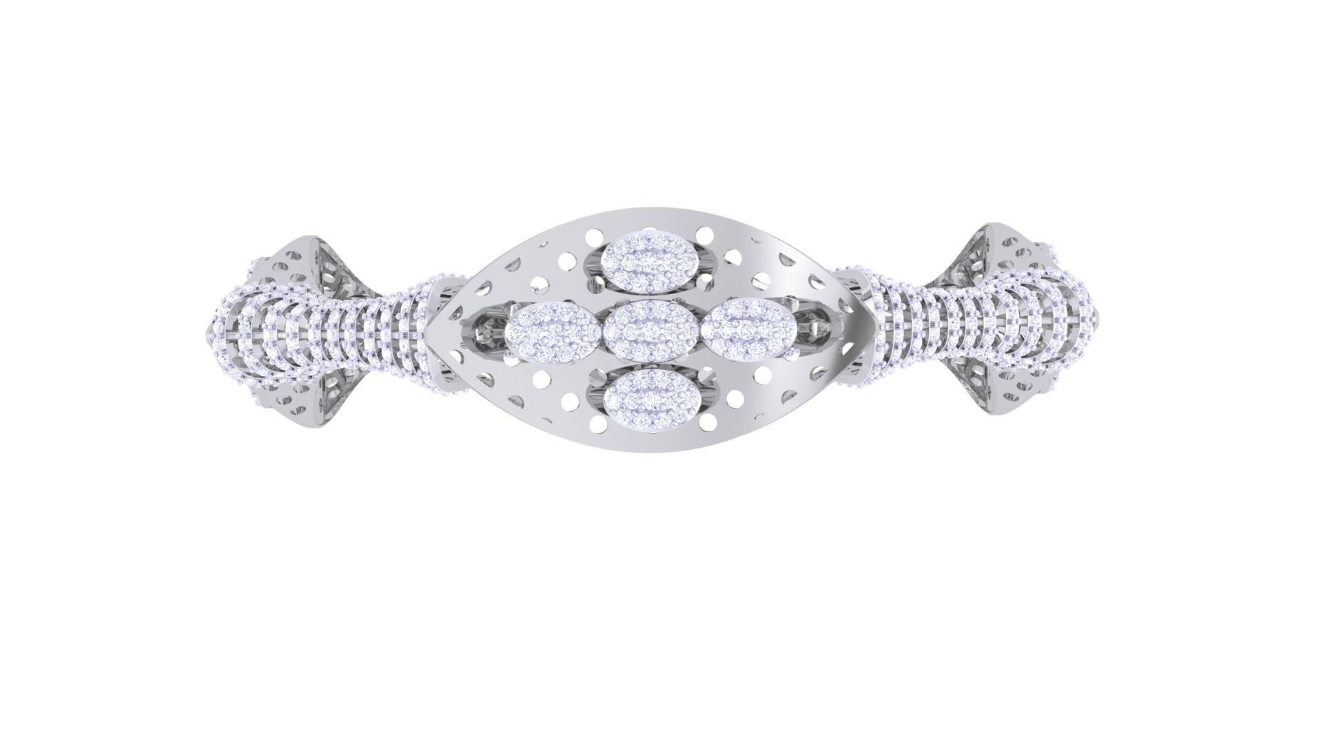 Solid Diamond Women Bracelets 3dm renders  3D print model_7