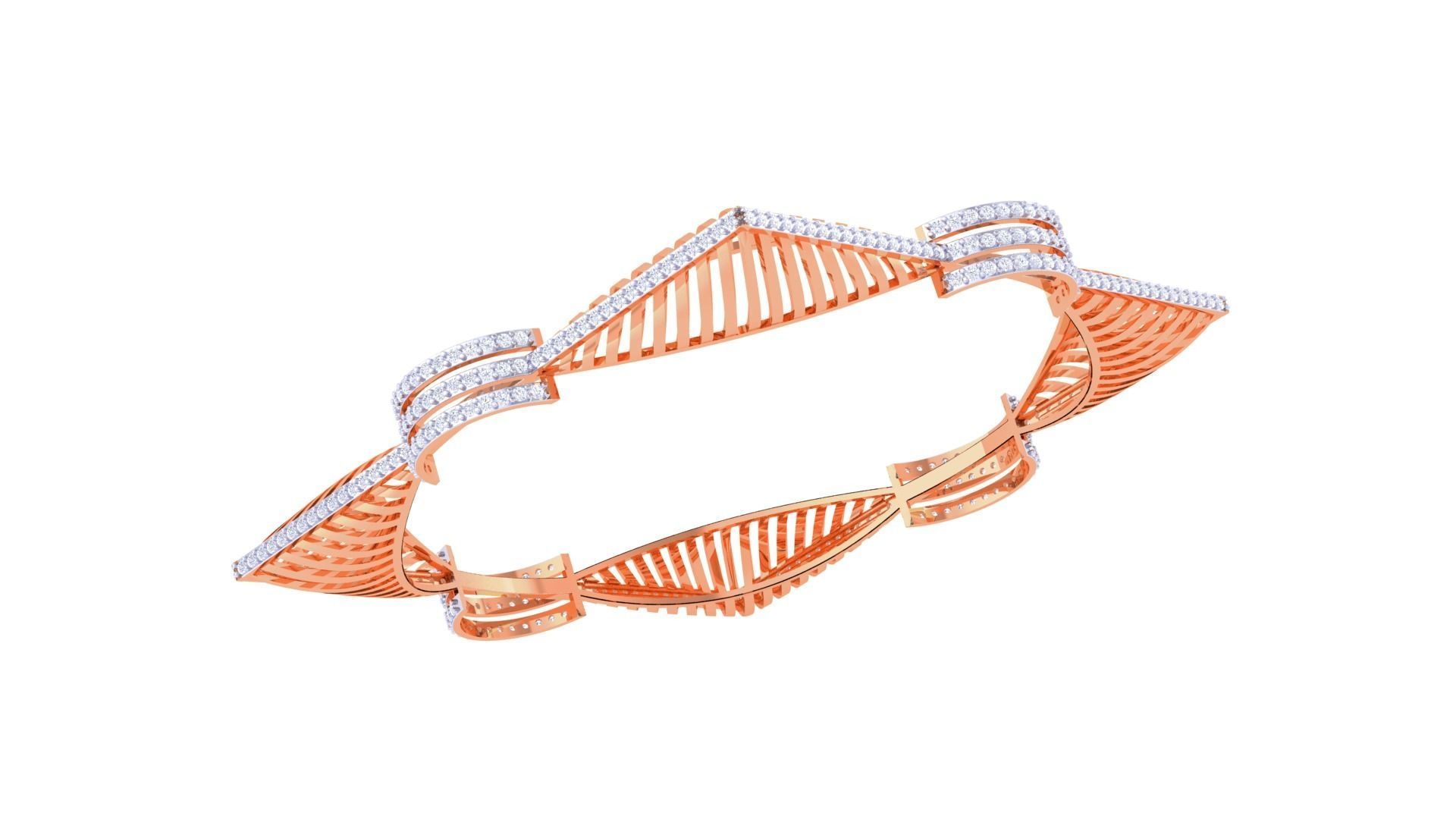 Ultra Vision Wire Mesh Square Solid Diamond Women Bracelets 3dm 3D print model_5