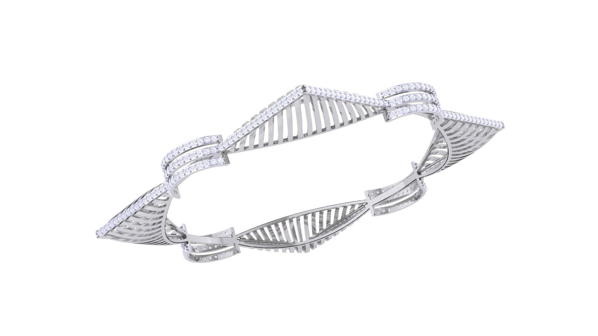 Ultra Vision Wire Mesh Square Solid Diamond Women Bracelets 3dm 3D print model_4