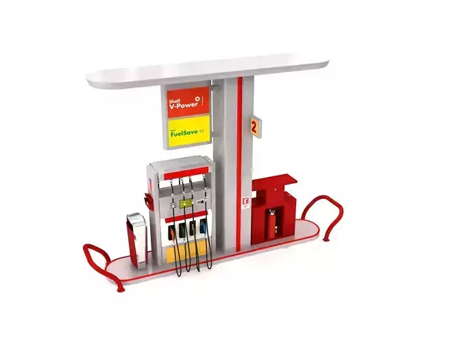 Petrol Gasoline Pump Station 01 3D model